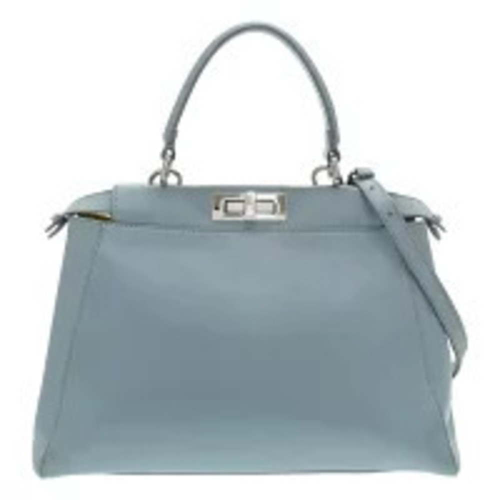 Fendi Peekaboo leather handbag light blue